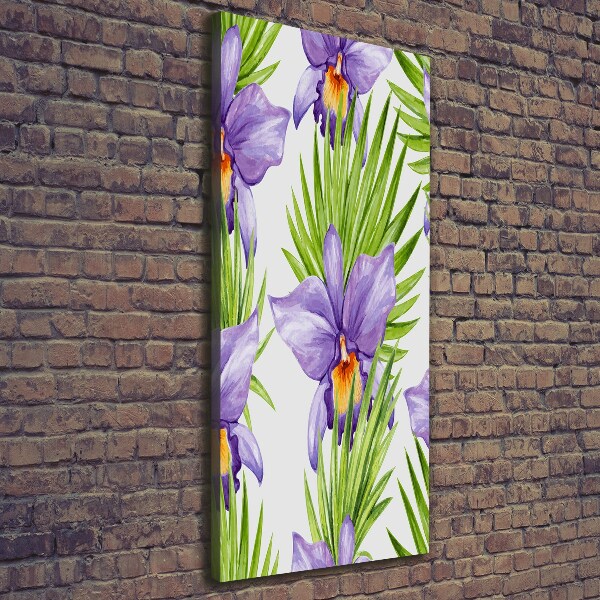 Verticaal schilderij op canvas Orchideeën en palmbomen
