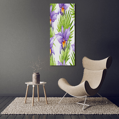 Verticaal schilderij op canvas Orchideeën en palmbomen