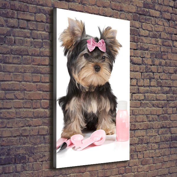 Verticaal canvasschilderij Yorkshire cosmetica