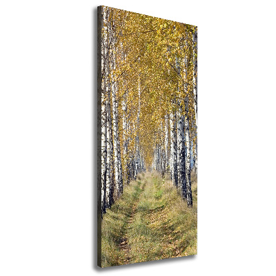 Verticaal canvasschilderij Berkenbos