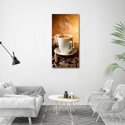 Verticaal canvasschilderij Een kopje koffie