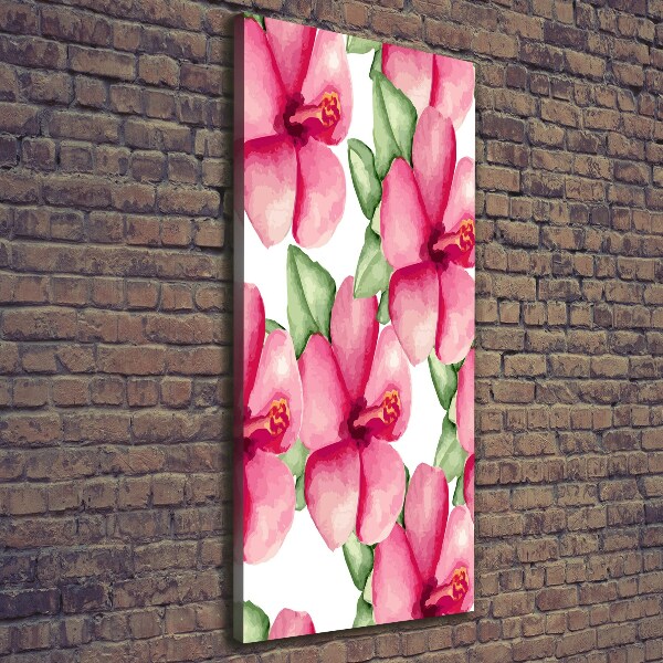 Verticale foto op canvas Tropische bloemen