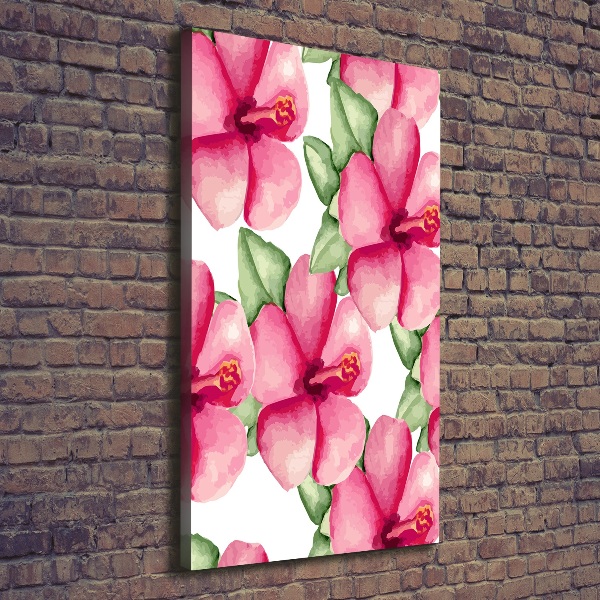 Verticale foto op canvas Tropische bloemen