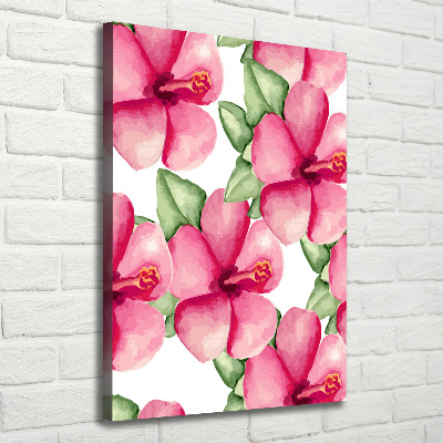 Verticale foto op canvas Tropische bloemen