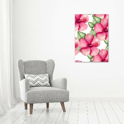 Verticale foto op canvas Tropische bloemen