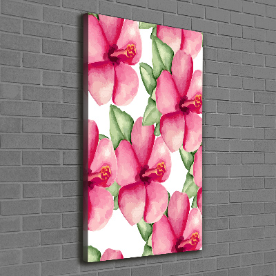 Verticale foto op canvas Tropische bloemen