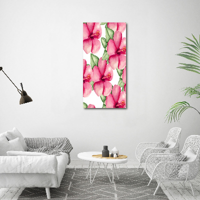 Verticale foto op canvas Tropische bloemen