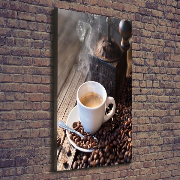 Verticaal schilderij op canvas Een kopje koffie