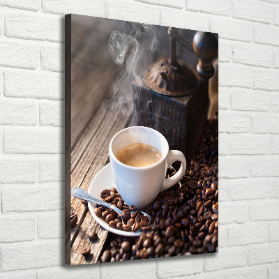 Verticaal schilderij op canvas Een kopje koffie