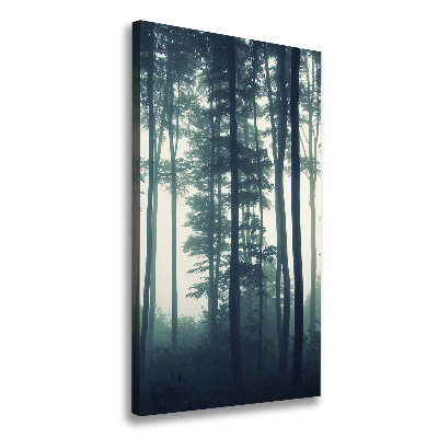 Verticaal schilderij op canvas Mist in het bos