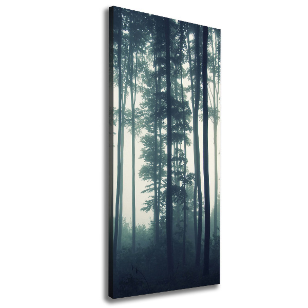 Verticaal schilderij op canvas Mist in het bos