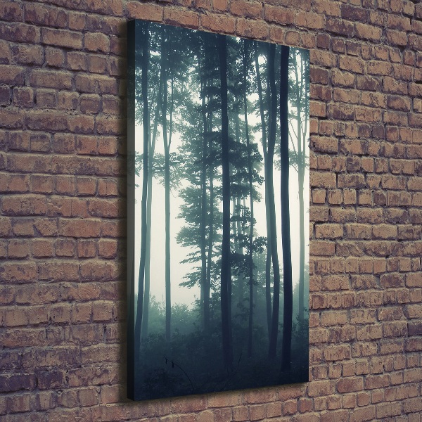 Verticaal schilderij op canvas Mist in het bos