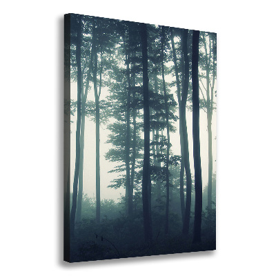Verticaal schilderij op canvas Mist in het bos
