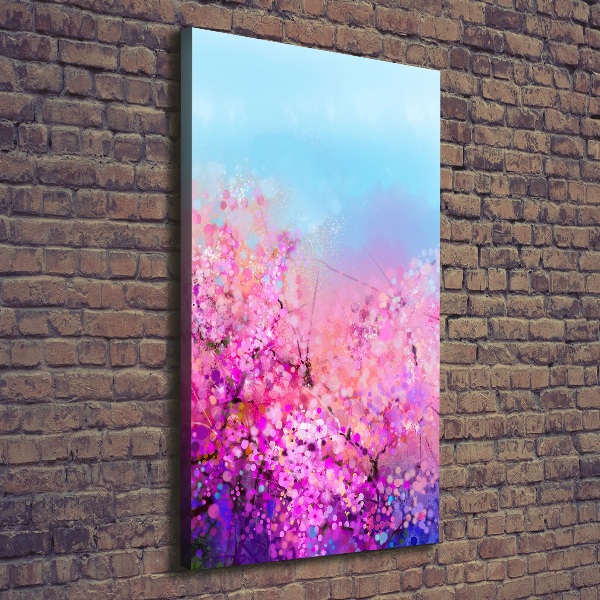 Verticaal canvasschilderij Kersenbloesems
