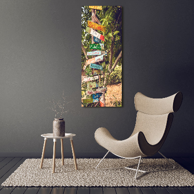 Verticale canvasfoto Wegwijzer
