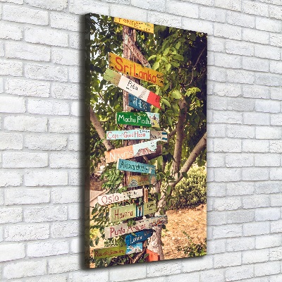 Verticale canvasfoto Wegwijzer