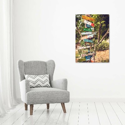 Verticale canvasfoto Wegwijzer