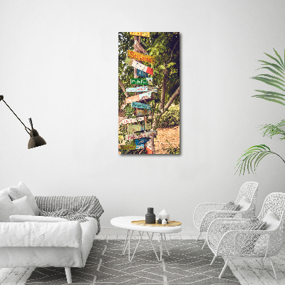 Verticale canvasfoto Wegwijzer