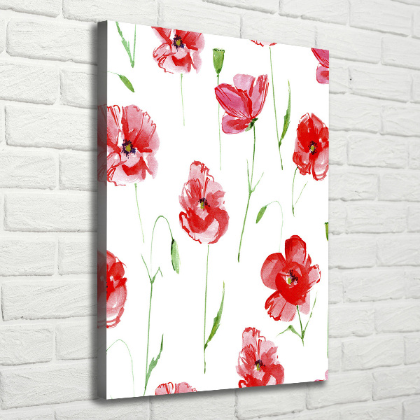 Verticale canvasfoto Klaprozen