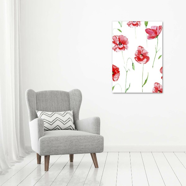 Verticale canvasfoto Klaprozen