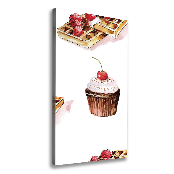 Verticale foto op canvas Muffins en wafels