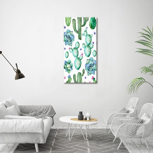 Verticaal canvasschilderij Cactussen