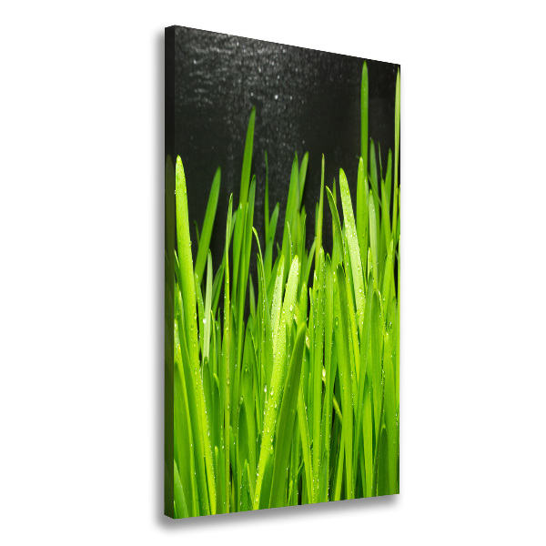 Verticaal canvasschilderij grassprieten