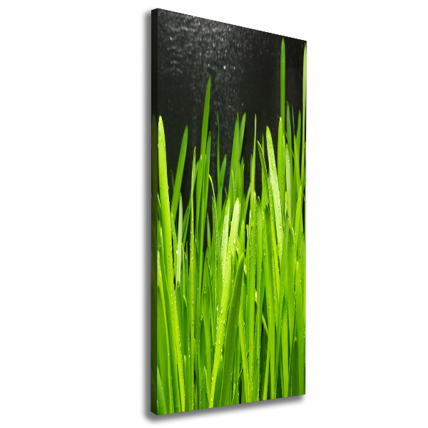 Verticaal canvasschilderij grassprieten