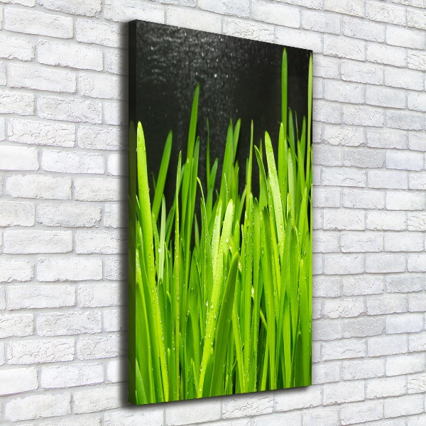 Verticaal canvasschilderij grassprieten