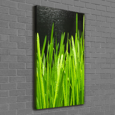 Verticaal canvasschilderij grassprieten