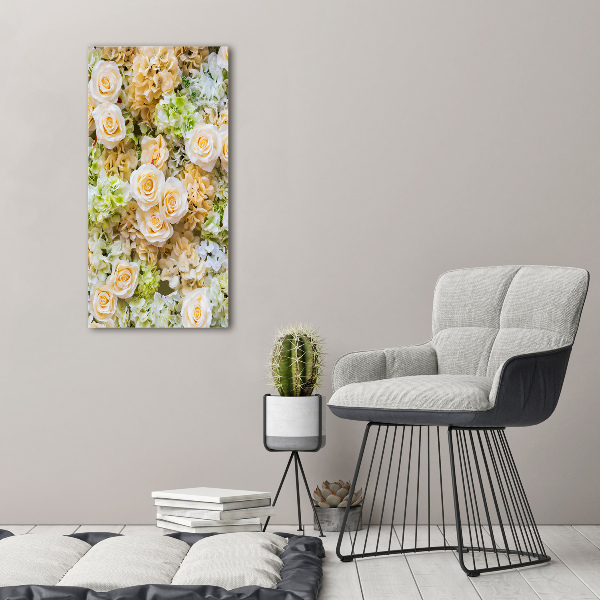Verticaal schilderij op canvas Bruidsbloemen