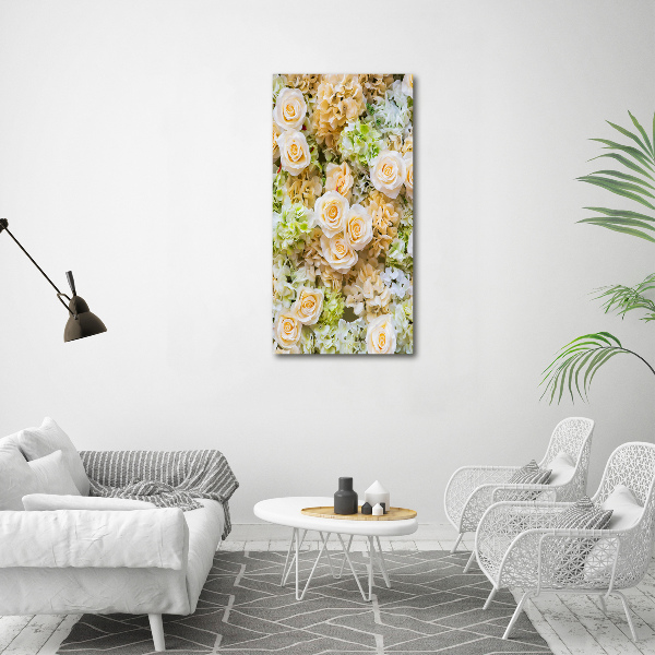 Verticaal schilderij op canvas Bruidsbloemen