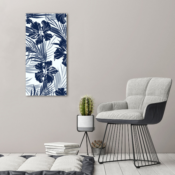 Verticale foto op canvas Tropische bloemen