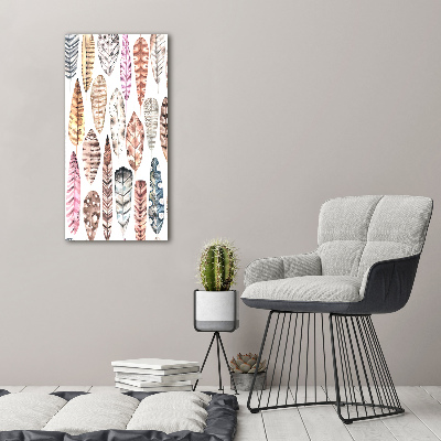 Verticale foto op canvas Kleurrijke veren