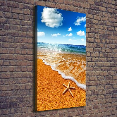 Verticale foto op canvas Zeesterren op het strand