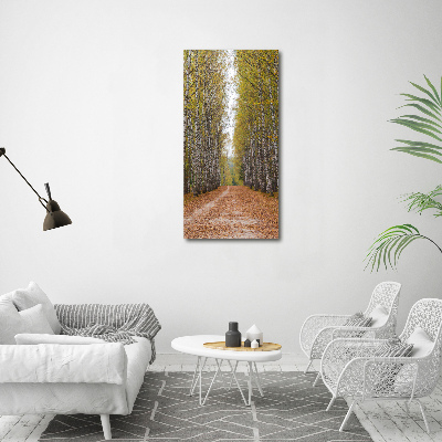Verticaal canvasschilderij Berkenbos