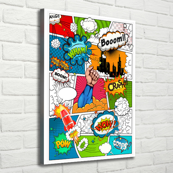 Verticaal schilderij op canvas Strips