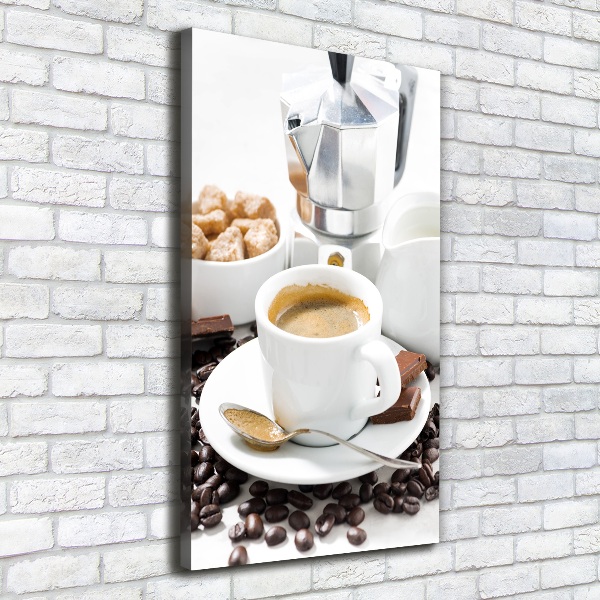 Verticaal canvasschilderij Een kopje koffie