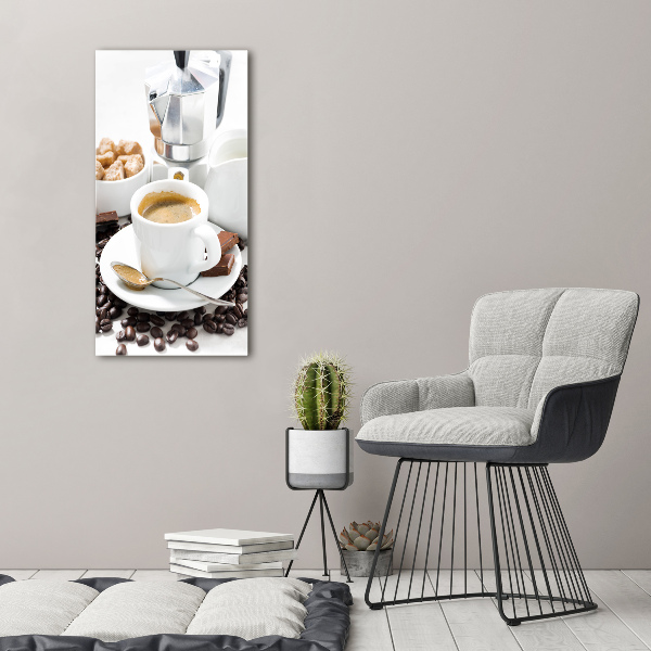 Verticaal canvasschilderij Een kopje koffie