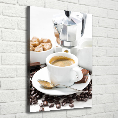 Verticaal canvasschilderij Een kopje koffie