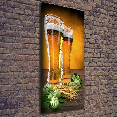 Verticaal schilderij op canvas Twee glazen bier