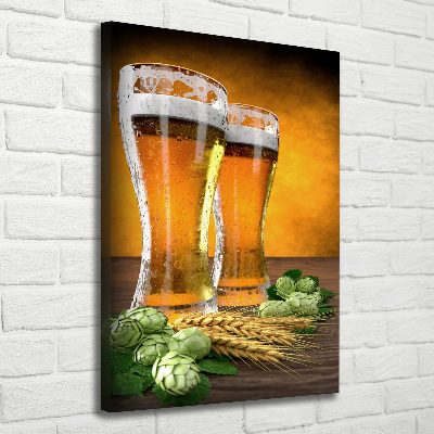 Verticaal schilderij op canvas Twee glazen bier