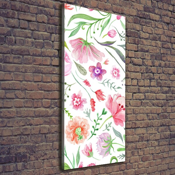 Verticaal schilderij op canvas Wilde bloemen
