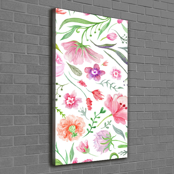 Verticaal schilderij op canvas Wilde bloemen