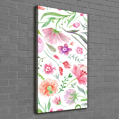 Verticaal schilderij op canvas Wilde bloemen
