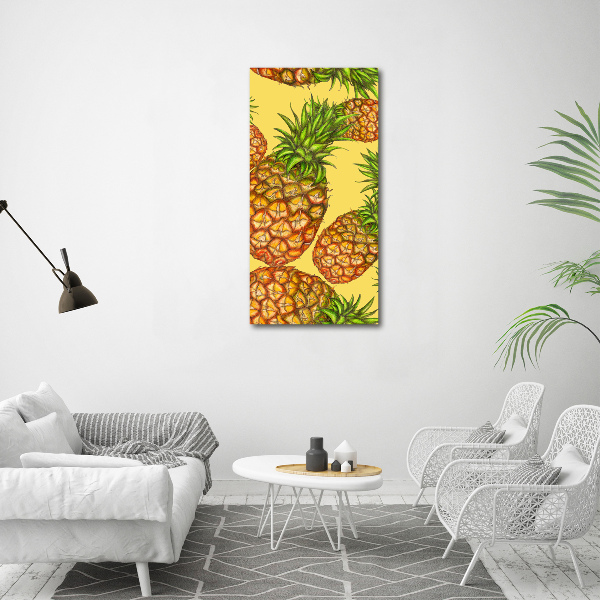 Verticaal schilderij op canvas Ananassen