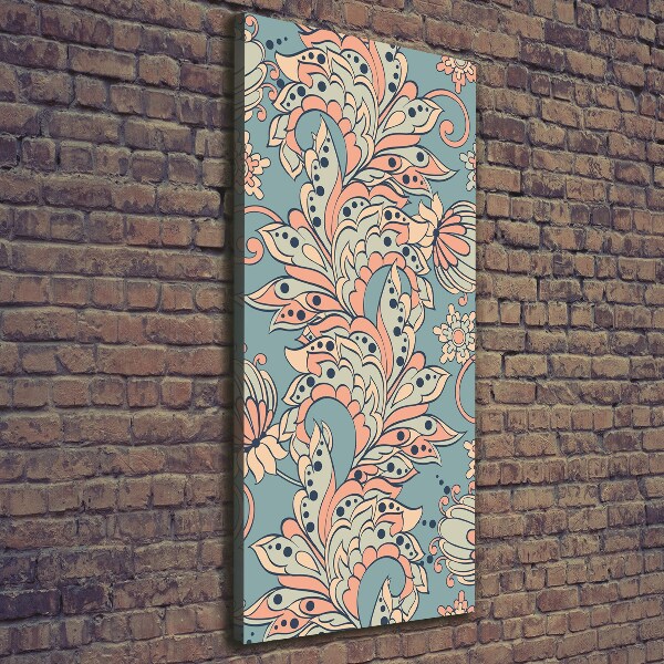 Verticaal canvasschilderij Etnische bloemen