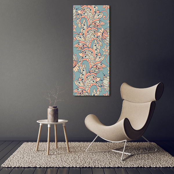 Verticaal canvasschilderij Etnische bloemen