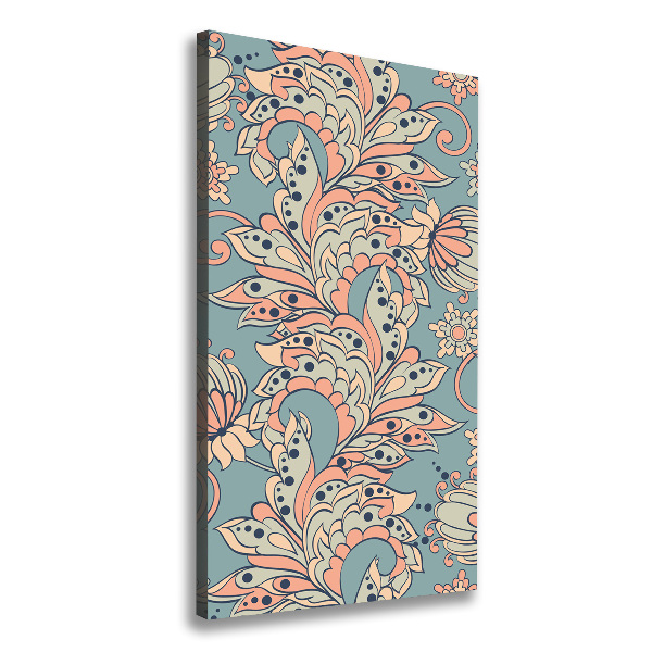 Verticaal canvasschilderij Etnische bloemen