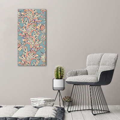 Verticaal canvasschilderij Etnische bloemen